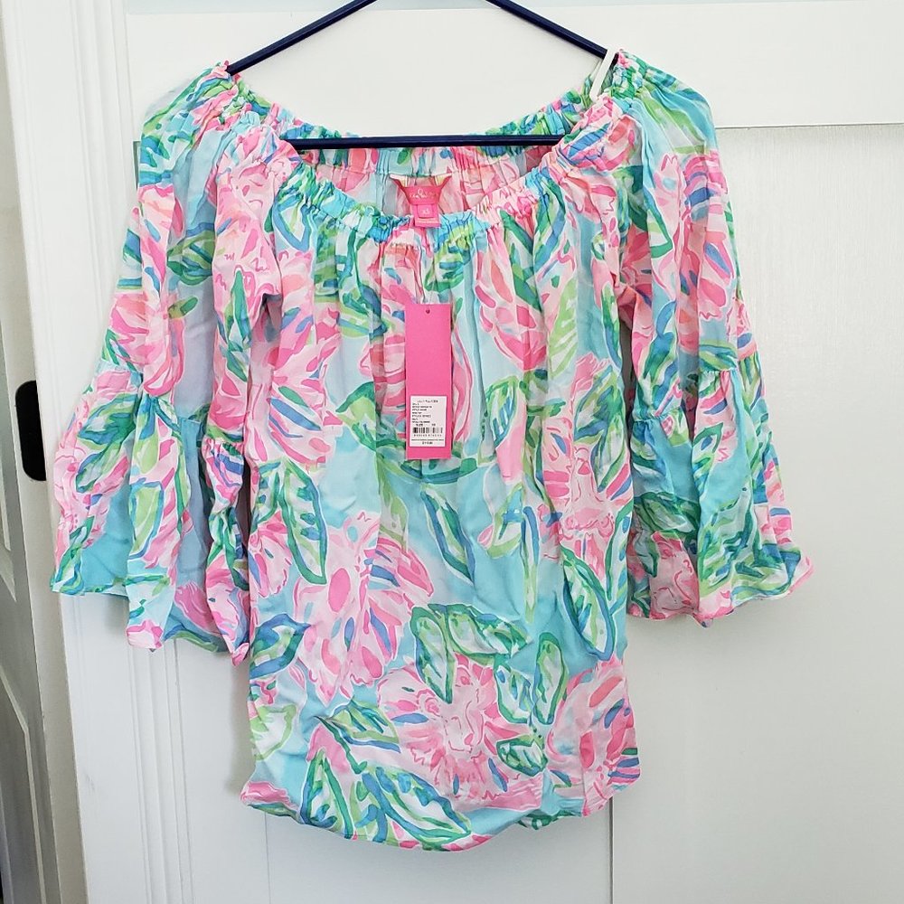 Lilly Pulitzer Nevie top Totally Blossom
